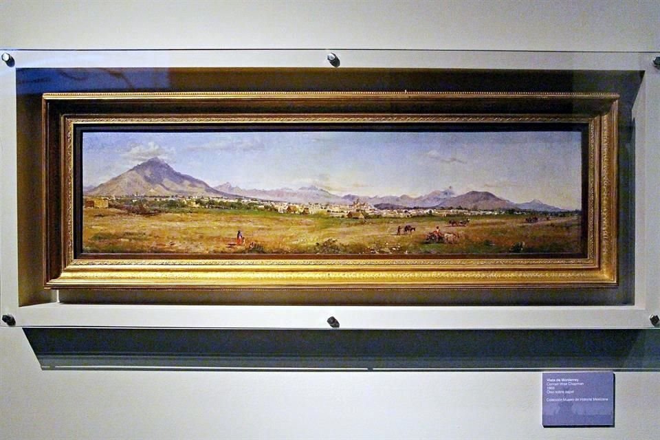 En la obra se observa el paisaje panormico de Monterrey, probablemente desde Santa Catarina, donde el artista se hosped durante un viaje.