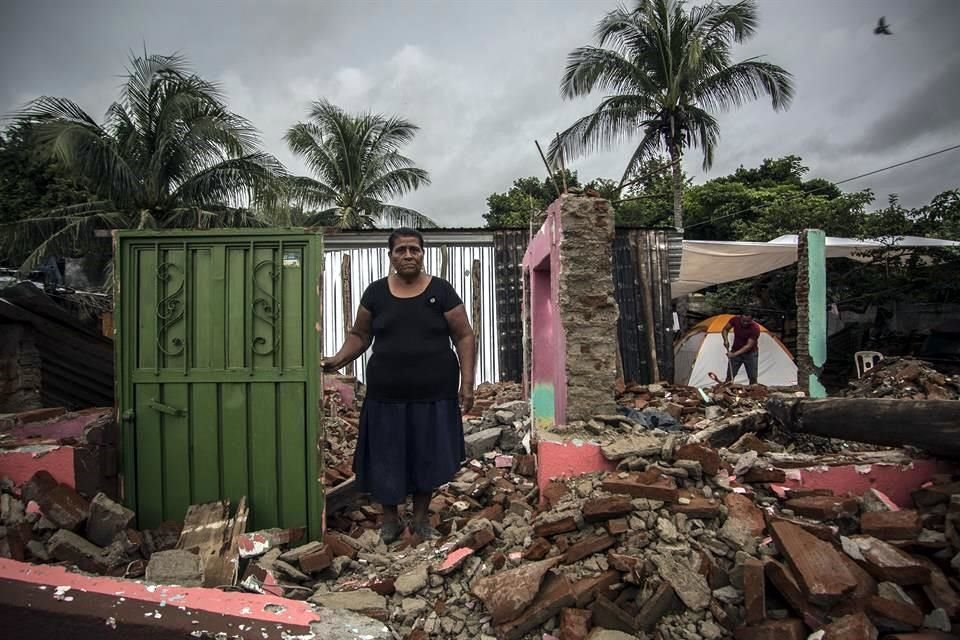 Casas totalmente destruida en Juchitán, Oaxaca, por el sismo del 19 de septiembre.