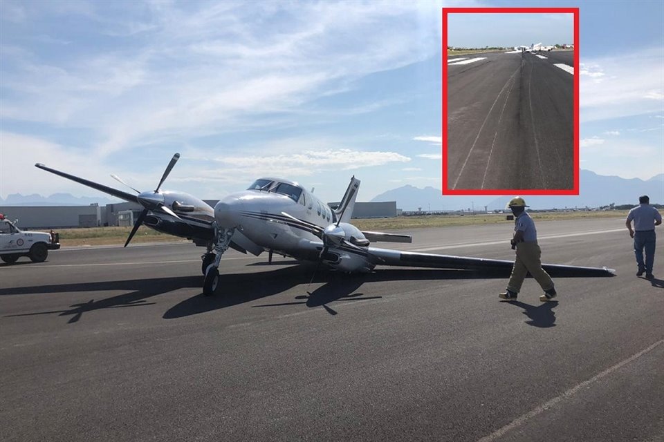 El avin recorri unos 200 metros con el ala izquierda arrastrando tras aterrizar en el Aeropuerto del Norte. En la pista quedaron algunos daos.