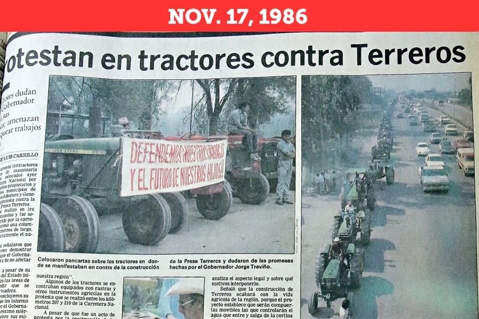 La Presa Terreros, también proyectada en la zona citrícola, enfrentó protestas desde 1986 hasta que su construcción fue cancelada dos años después.