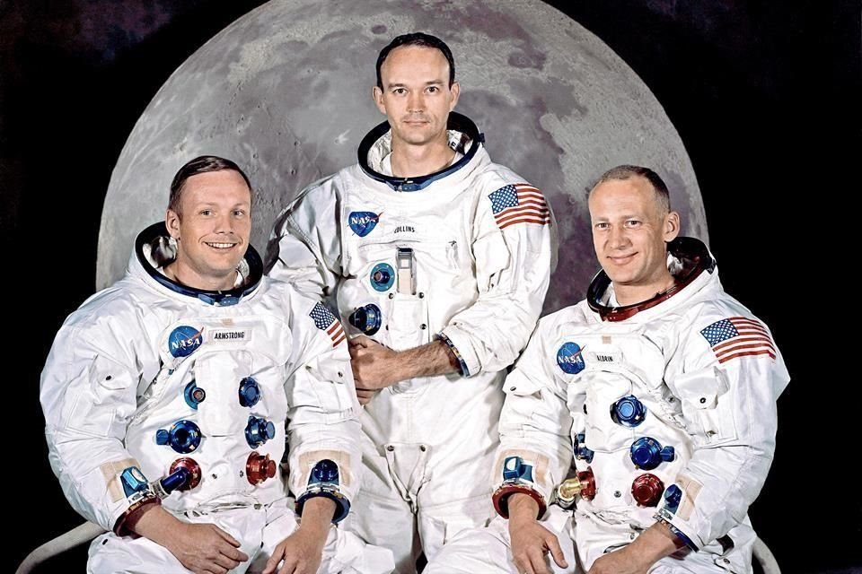 Neil Armstrong (izq. a der.), Michael Collins y Edwin Aldrin.