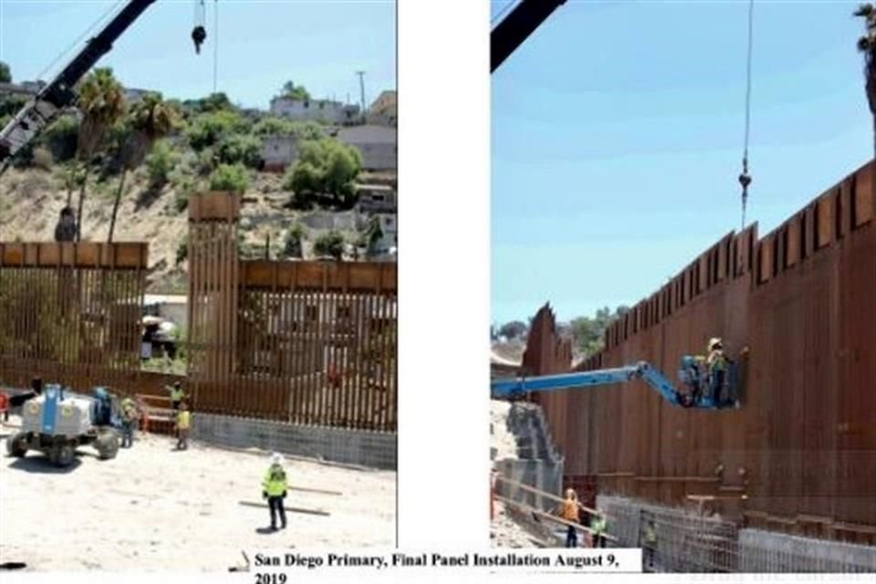 Trump presumió imágenes de los trabajos en las vallas fronterizas con México.