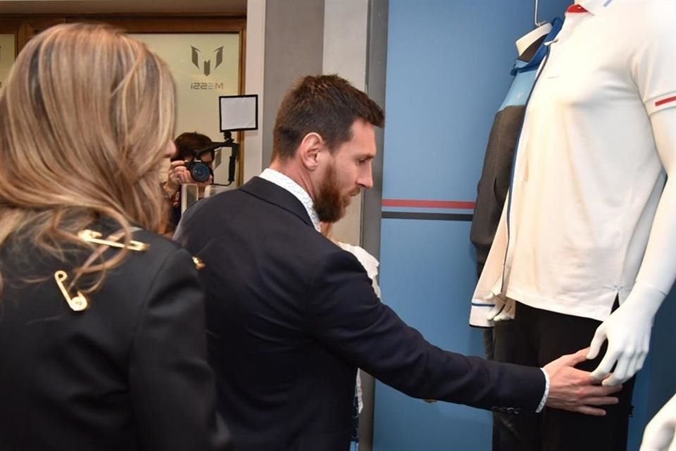 Lionel Messi durante la presentación de su marca de ropa.