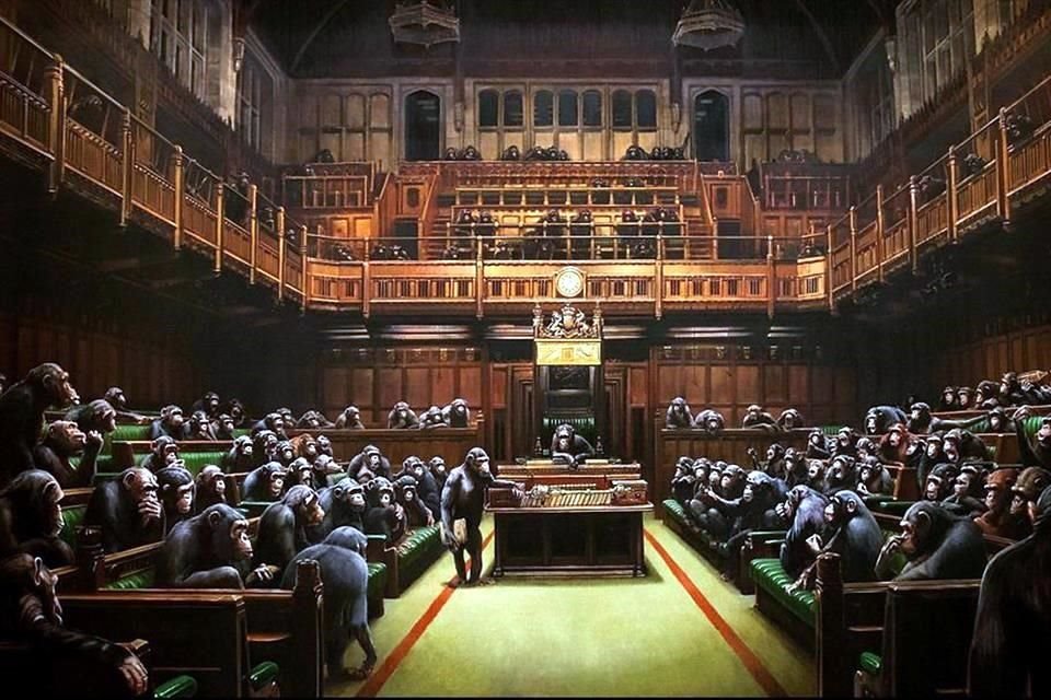 'El Parlamento Devuelto' de Banksy se vendió la semana pasada, en Sotheby´s, en Londres, en 12 millones de dólares.