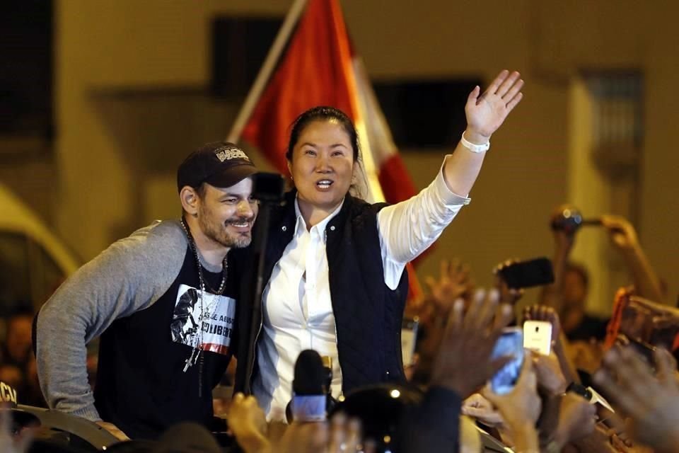 Keiko Fujimori a su salida este viernes del penal de mujeres Santa Mónica de Chorrillos, en Lima.