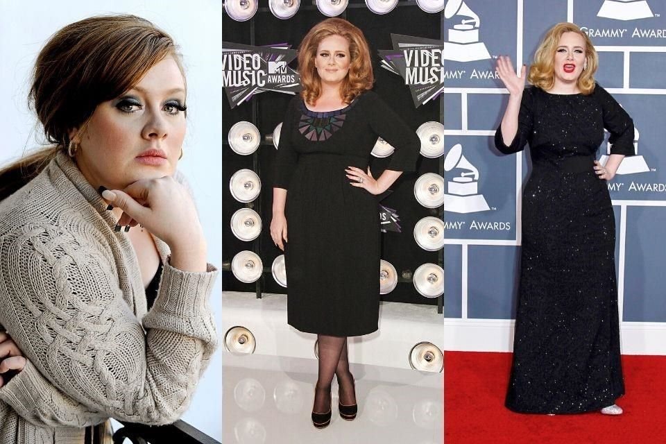 Así lució Adele los años 2009, 2011 y 2012.