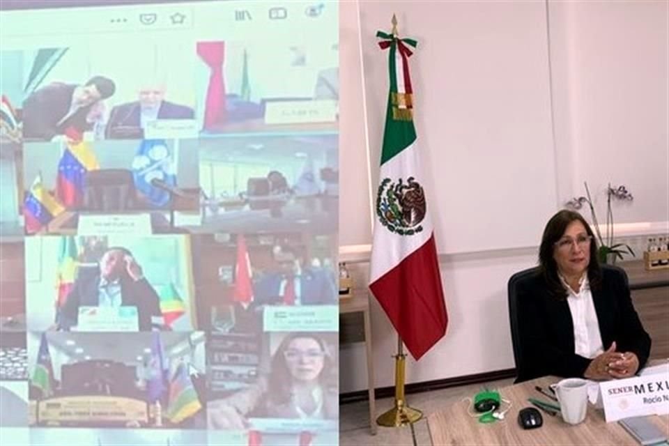 Rocío Nahle participó en la videoconferencia con los representantes de la OPEP+ desde Villahermosa, Tabasco.