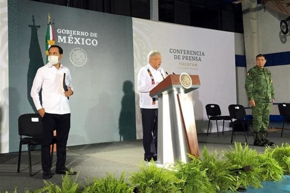 En Mérida, el Presidente López Obrador dijo que en junio se va a tocar fondo en la situación económica.