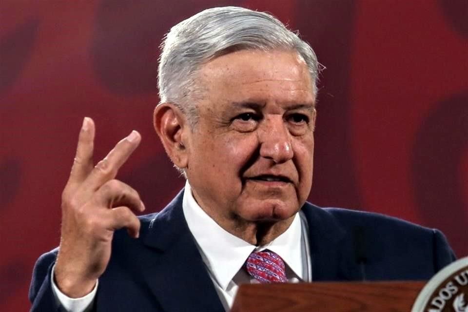 El Presidente López Obrador durante su conferencia matutina de este lunes.