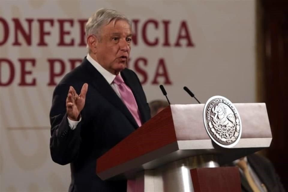 El Presidente López Obrador en conferencia en Palacio Nacional.