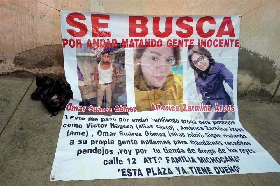 En dos puntos distintos de La Paz, Edomex, fueron hallados restos humanos, así como mensajes, presuntamente de La Familia Michoacana.