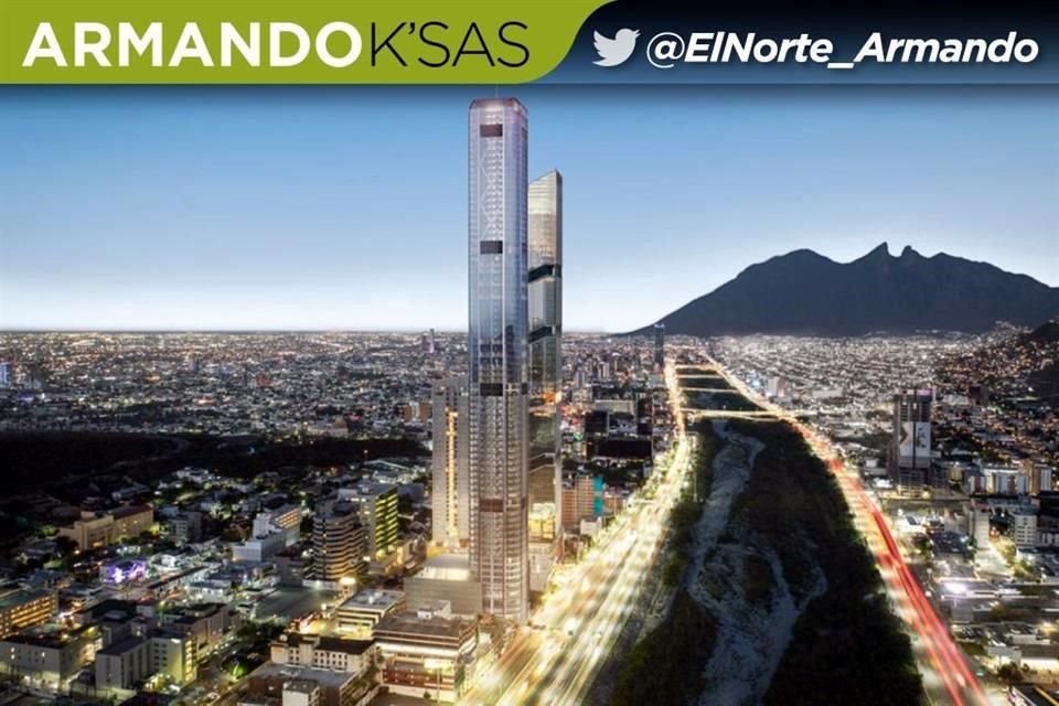 La segunda torre más alta del continente americano se planea construir por la Avenida Constitución, donde se encuentra El Rey del Cabrito.