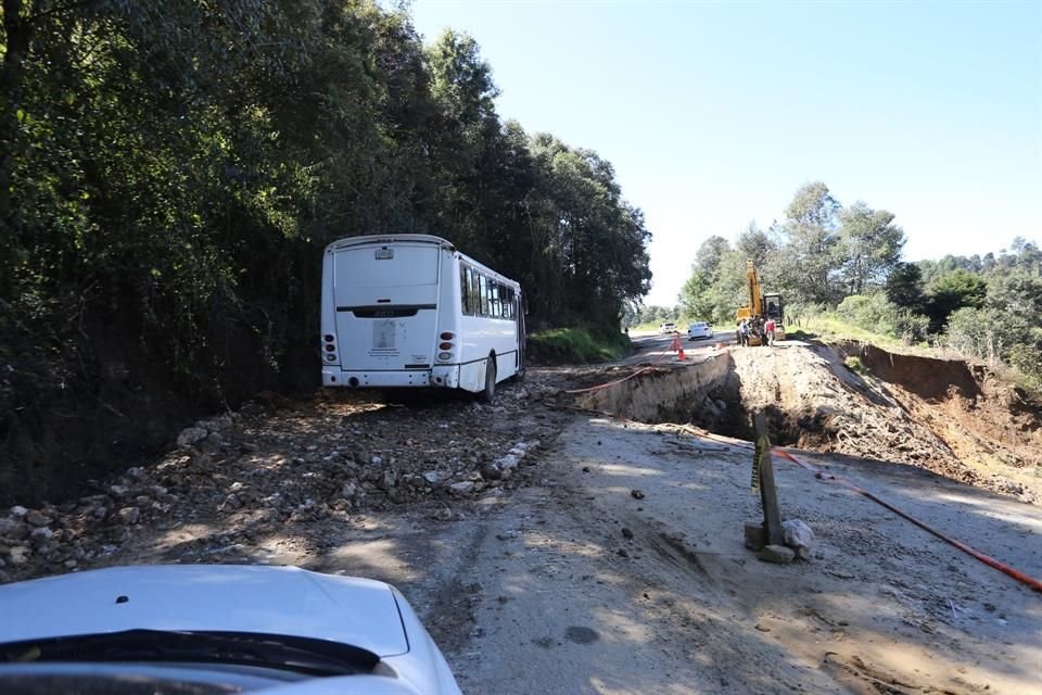 Así lucían afectaciones a vías en el Municipio  de Tenejapa, Chiapas, el 10 de noviembre.