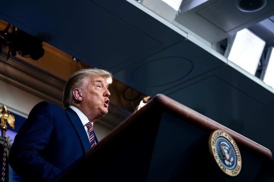 El Presidente Donald Trump, quien no reconocido su derrota, durante una conferencia de prensa el Casa Blanca.