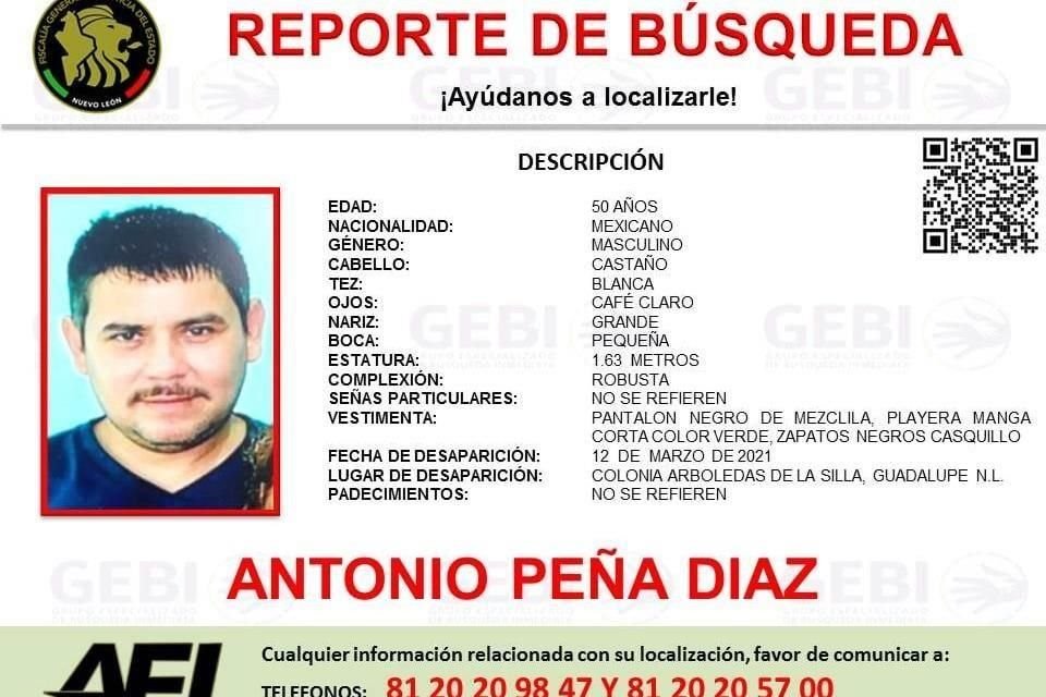 Se mencionó en el reporte de búsqueda que Antonio Peña Díaz, de 50 años, y Rogelio Chavarría Martínez, de 51, viajaban en el auto Jetta en donde fueron localizados el lunes en San Pedro.