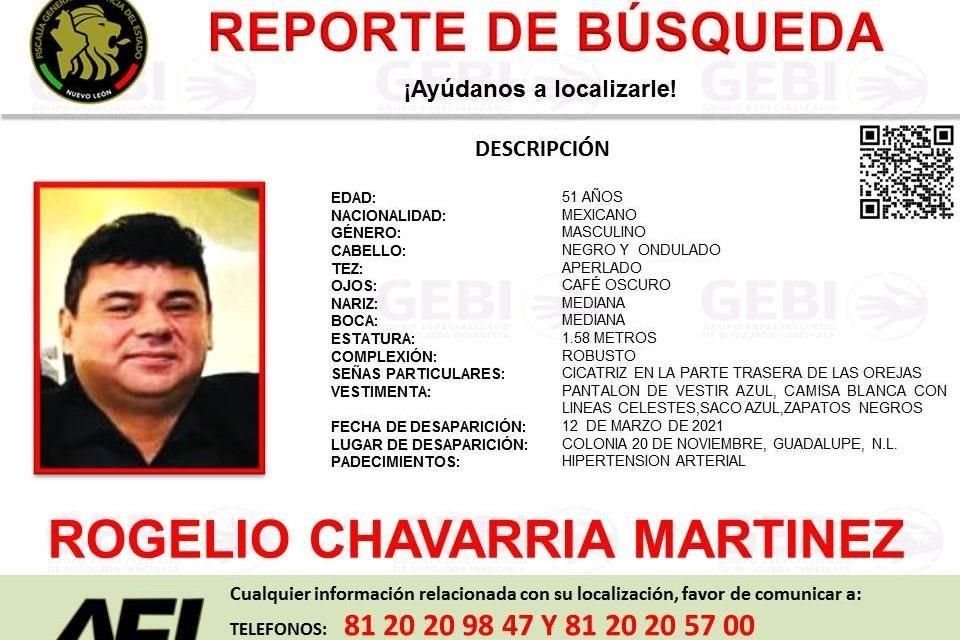 Se mencionó en el reporte de búsqueda que Antonio Peña Díaz, de 50 años, y Rogelio Chavarría Martínez, de 51, viajaban en el auto Jetta en donde fueron localizados el lunes en San Pedro.