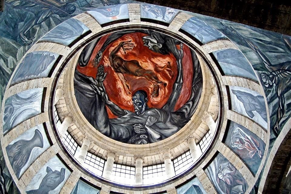 'El Hombre de Fuego', realizada por el gran muralista mexicano José Clemente Orozco, que se encuentra en Guadalajara, Jalisco, en el Museo Hospicio Cabañas