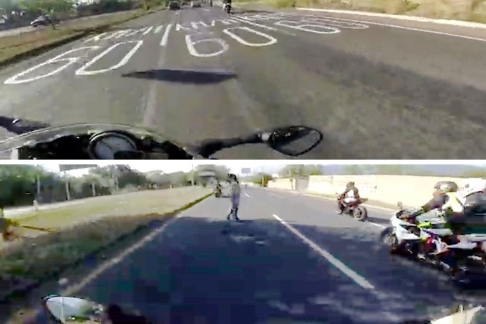 La mujer fue arrollada por el motociclista identificado como Leonardo O., de 38 años en la Carretera Nacional, donde hay señalamientos que indican una velocidad máxima de 60 kilómetros por hora.