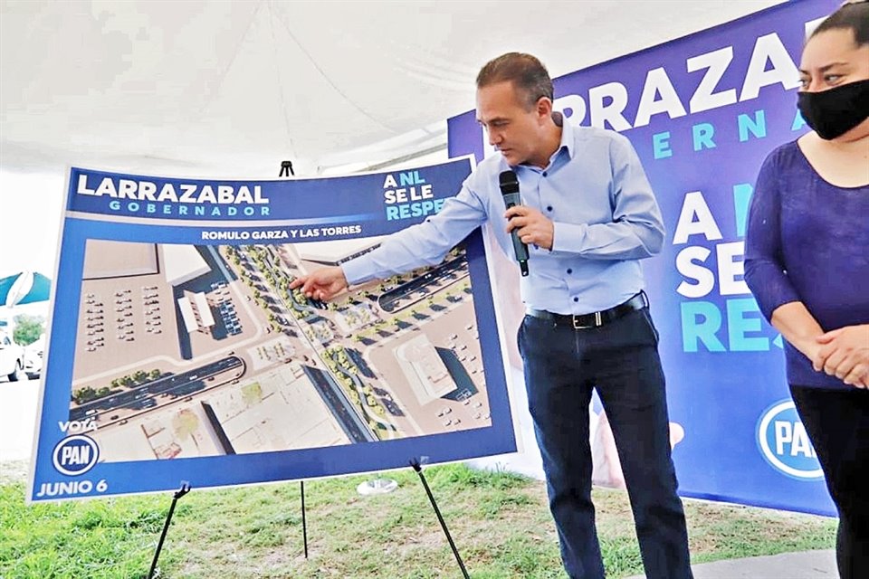 De ganar la Gubernatura, Fernando Larrazabal proyecta construir un paso a desnivel en Rómulo Garza y Las Torres, en San Nicolás.