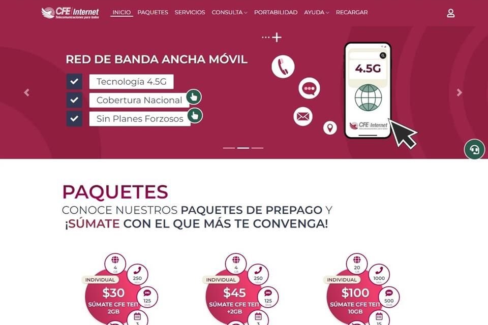 CFE TIT presentó 12 paquetes de prepago para telefonía e internet móviles.