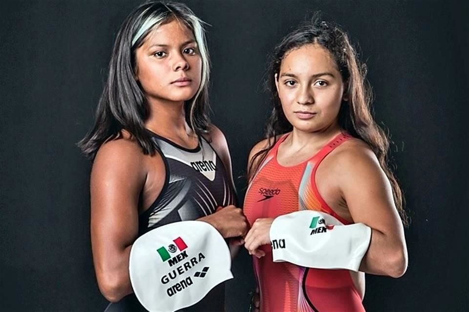La mundialista juvenil Fernanda Guerra (izq.), de natación, ya dio la marca para Cali 2021, mientras que Julieta Macías, de aguas abiertas, aún busca su boleto.