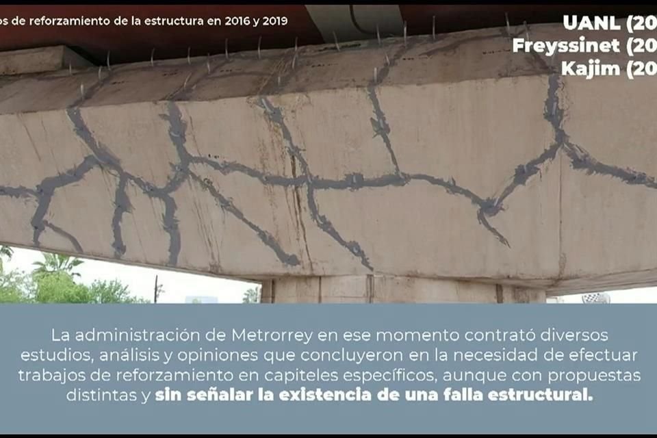 Metrorrey informó que se detectaron grietas en capiteles.