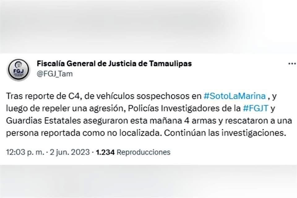 Fiscalía informó de este suceso relacionado con el tema de los estadounidenses desaparecidos.