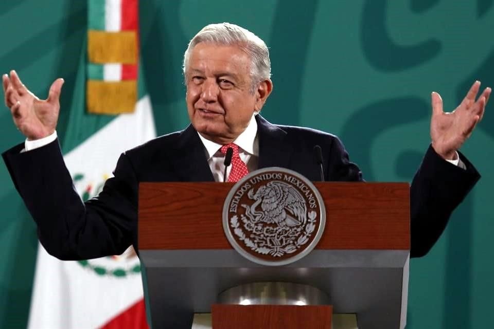 El Presidente Andrés Manuel López Obrador en conferencia matutina desde Palacio Nacional.