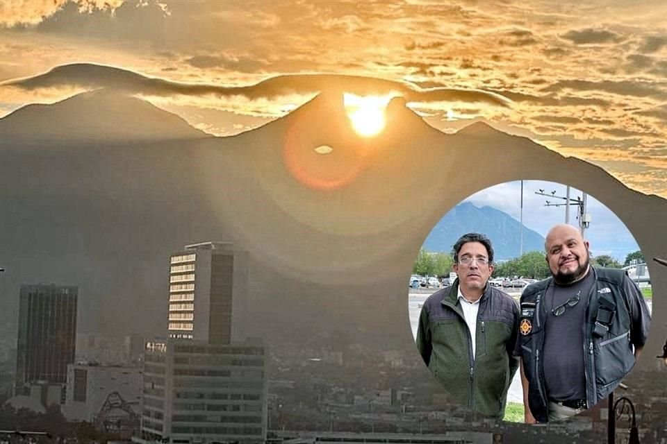 Arturo Montero (der.) y Jesús Gerardo Guerrero  dieron sustento científico a la  cita solar con el Cerro de la Silla.