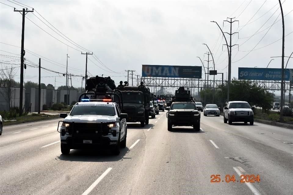 Se informó que la misión de los militares es reforzar el actual despliegue que se mantiene en Tamaulipas.