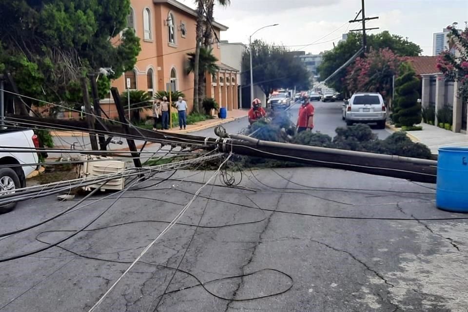 El incidente se registró poco después de las 18:00 horas en el cruce de Ébanos y Sauces, una calle al norte de la Avenida Vasconcelos, en la Colonia Valle de Santa Engracia.