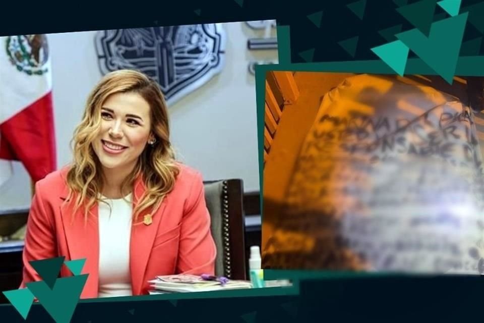 La narcomanta contra la Gobernadora Marina del Pilar fue encontrada frente a una secundara en Mexicali.