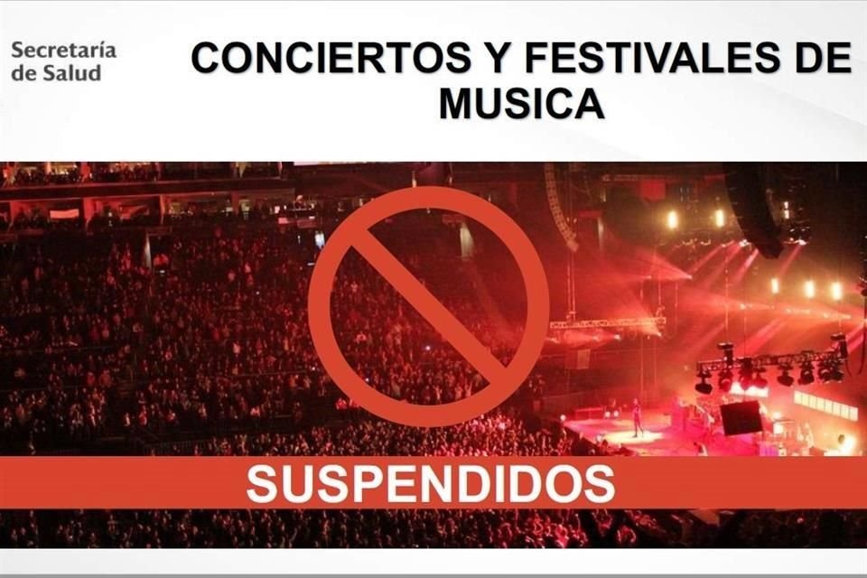 Gobierno estatal ordena nuevamente la suspensión de conciertos y festivales de música, antros, bares, cantinas, quintas, billares, graduaciones, además de la operación de parques públicos y privados.