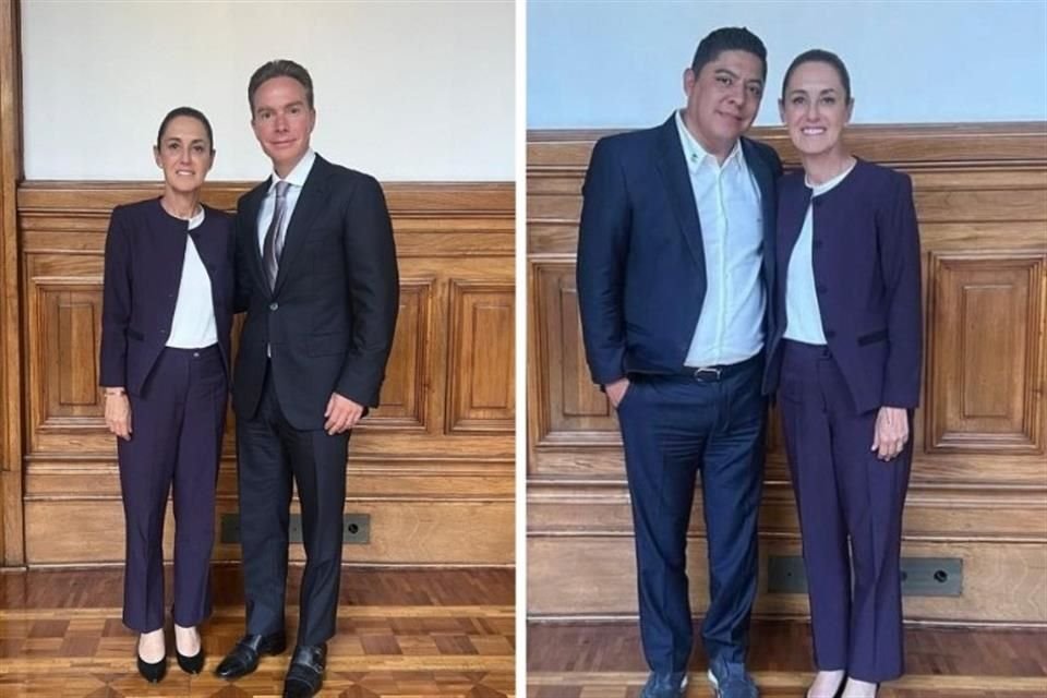 La Presidenta Sheinbaum se reunió con los líderes del PVEM, Manuel Velasco (izquierda) y Ricardo Gallardo (derecha).